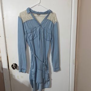 Jean dress with lace